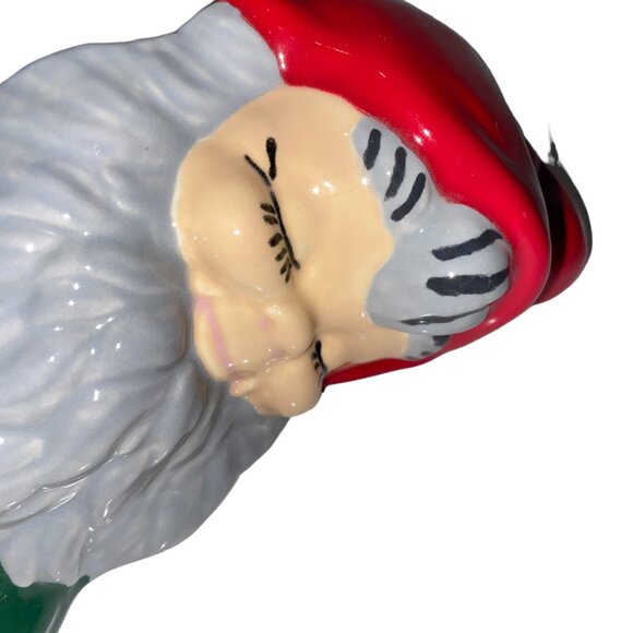 Ceramic Sleeping Gnome Garden Hand Painted Glazed Home Decor - Picture 5 of 6